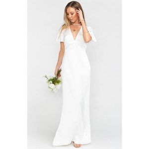 Show Me Your Mumu Women's Rome Twist Gown
Maxi Dress Ivory Luxe Satin